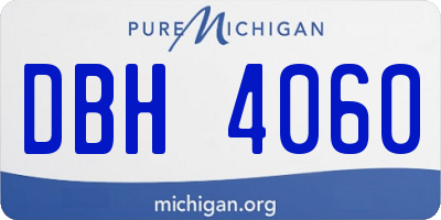 MI license plate DBH4060