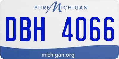 MI license plate DBH4066