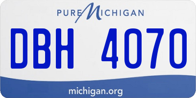 MI license plate DBH4070