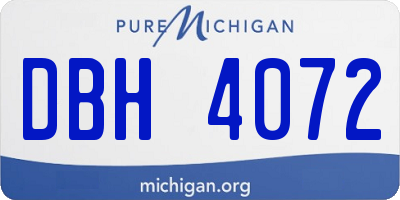 MI license plate DBH4072