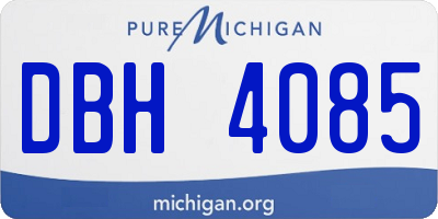 MI license plate DBH4085