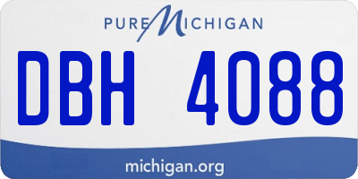 MI license plate DBH4088