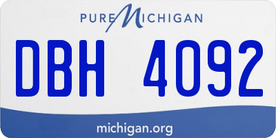 MI license plate DBH4092