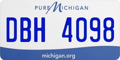 MI license plate DBH4098
