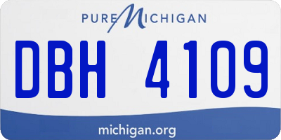 MI license plate DBH4109