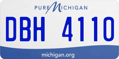 MI license plate DBH4110