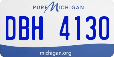 MI license plate DBH4130