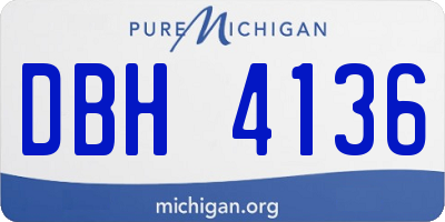 MI license plate DBH4136
