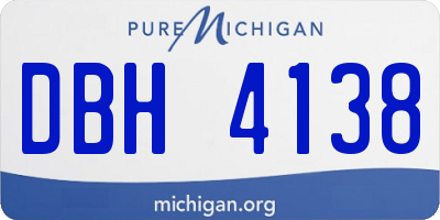 MI license plate DBH4138