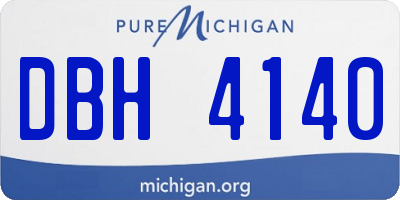 MI license plate DBH4140