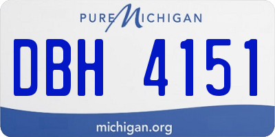 MI license plate DBH4151