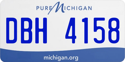 MI license plate DBH4158
