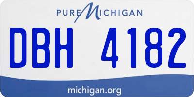 MI license plate DBH4182