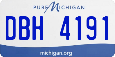 MI license plate DBH4191