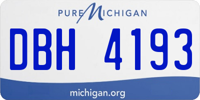 MI license plate DBH4193