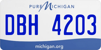 MI license plate DBH4203