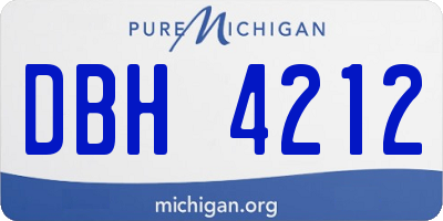 MI license plate DBH4212
