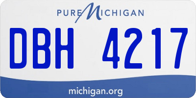 MI license plate DBH4217