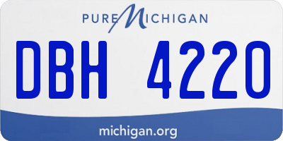 MI license plate DBH4220