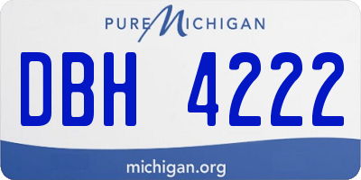 MI license plate DBH4222