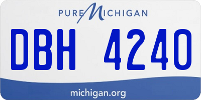 MI license plate DBH4240