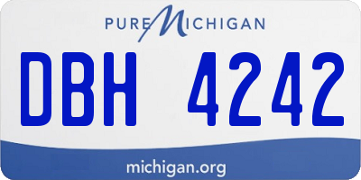 MI license plate DBH4242