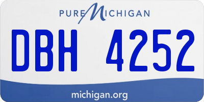 MI license plate DBH4252