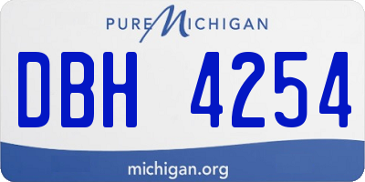 MI license plate DBH4254