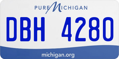 MI license plate DBH4280