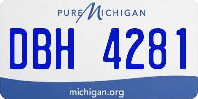 MI license plate DBH4281