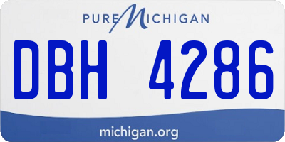 MI license plate DBH4286