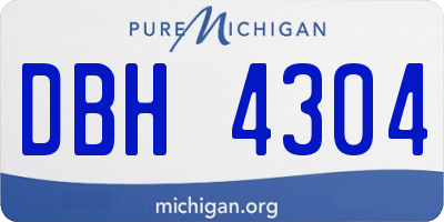 MI license plate DBH4304
