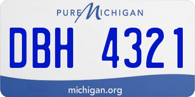 MI license plate DBH4321