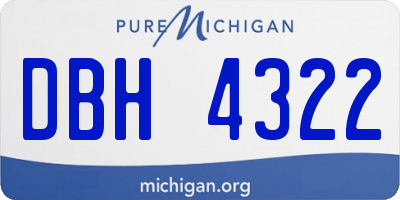 MI license plate DBH4322