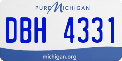 MI license plate DBH4331