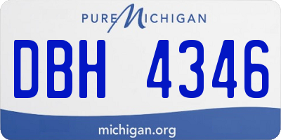 MI license plate DBH4346
