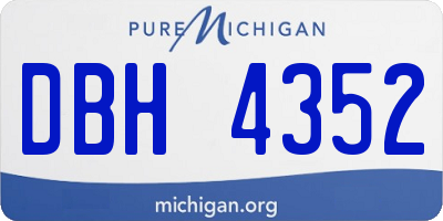 MI license plate DBH4352