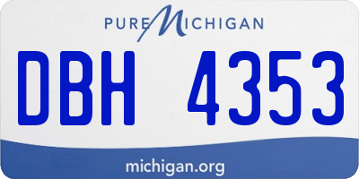 MI license plate DBH4353