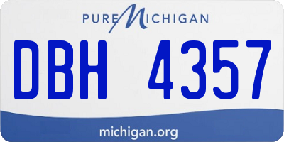 MI license plate DBH4357