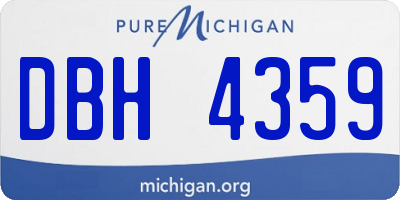 MI license plate DBH4359