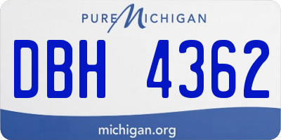 MI license plate DBH4362