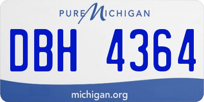 MI license plate DBH4364