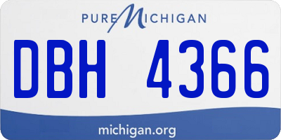 MI license plate DBH4366