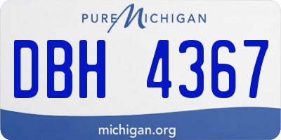 MI license plate DBH4367