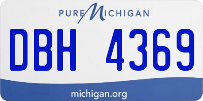 MI license plate DBH4369