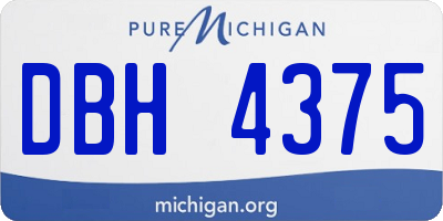 MI license plate DBH4375