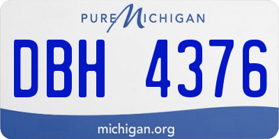MI license plate DBH4376
