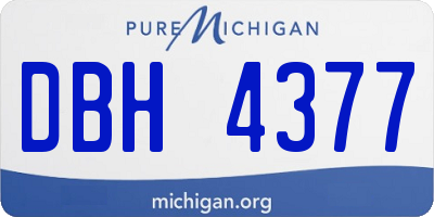 MI license plate DBH4377