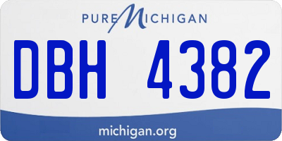 MI license plate DBH4382