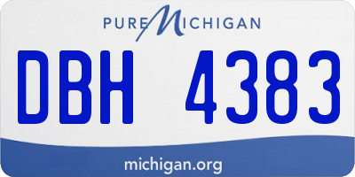 MI license plate DBH4383